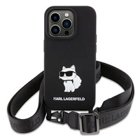 Karl Lagerfeld KLHCP15SSCBSCNK iPhone 15 6,1" Hardcase schwarz/schwarz Crossbody Silikon Choupette