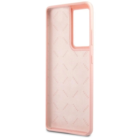 Guess GUHCS21LLSVSPI S21 Ultra G998 różowy/pink hardcase Script Vintage