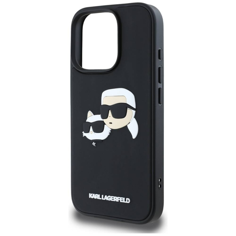 Schutzhülle IPHONE 16 PRO MAX Karl Lagerfeld HC 3D Rubber Double Heads schwarz