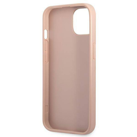 Schutzhülle IPHONE 13 MINI Guess Hardcase Saffianotriangle Logo Cardslot (GUHCP13SPSATPP) rosa