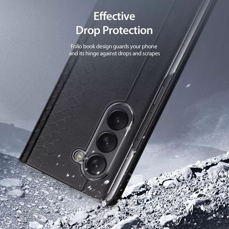 Dux Ducis Bril Leather Flip Wallet Case for Samsung Galaxy Z Fold5 5G - Black