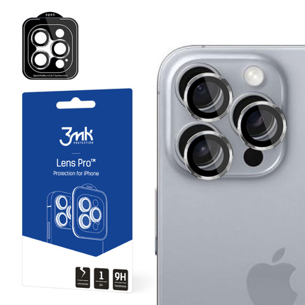 Apple iPhone 16 Pro /16 Pro Max- 3mk Lens Protection Pro Titanium Silver
