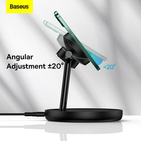 Baseus Swan stand 3in1 magnetic charger with USB Type C cable 1m black (WXTE000101)