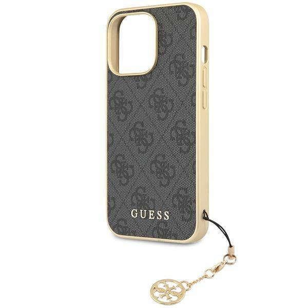 Guess GUHCP15LGF4GGR iPhone 15 Pro 6,1" grau/graues Hardcase 4G Charms Collection