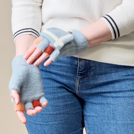 Women's/children's winter telephone gloves - blue