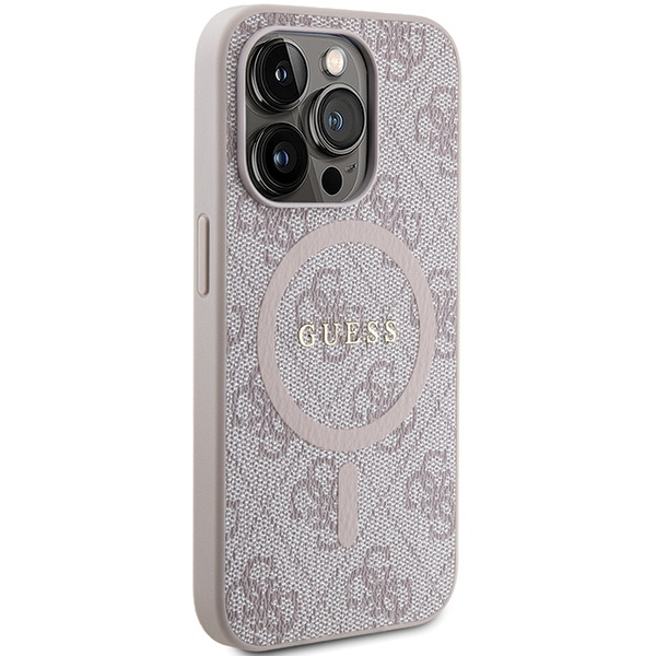 Oryginalne Etui GUESS Hardcase GUHMP14XG4GFRP do iPhone 14 Pro Max (Kompatybilny z Magsafe / 4G Ring classic logo / różowy)