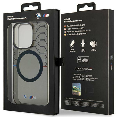 Case BMW BMHMP14XHGPK iPhone 14 Pro Max 6.7" grey/grey hardcase Pattern MagSafe