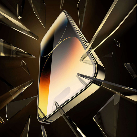 Baseus Vollbild-Hartglas für iPhone 14 Pro Max mit Lautsprecherabdeckung 0,4 mm + Montageset