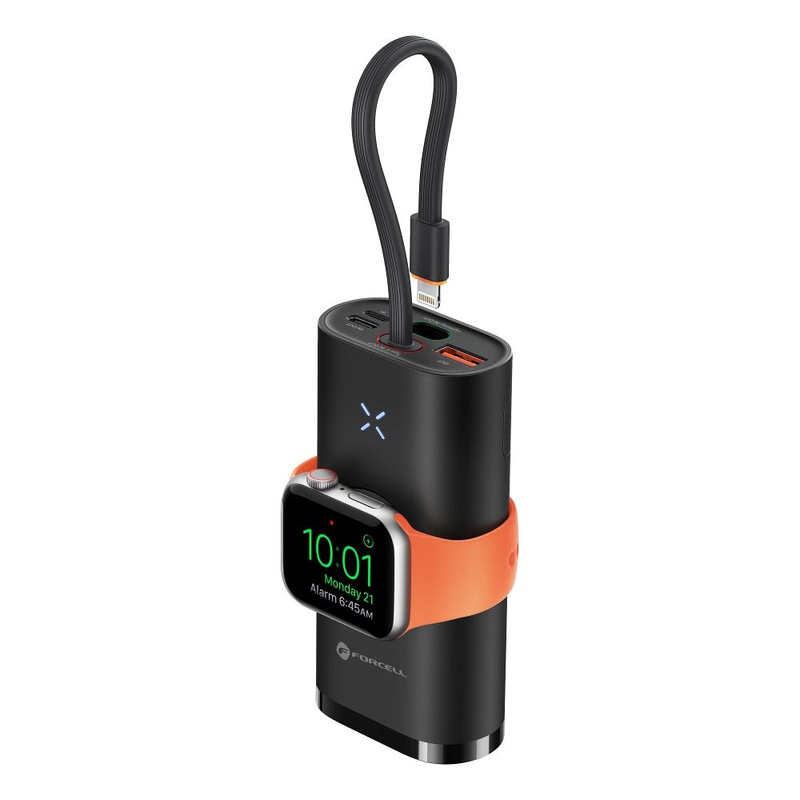 FORCELL F-ENERGY F10K4 powerbank kompatybilny z Apple Watch PD QC3.0 3A 22,5W 10000 mAh czarny