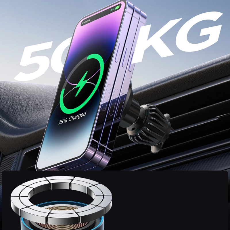 Joyroom magnetische Autohalterung 15W kabelloses Ladegerät für Lüftungsschlitze schwarz (JR-ZS240)