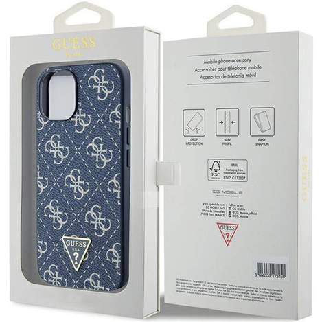 Oryginalne Etui GUESS hardcase 4G Triangle Metal Logo GUHCP15MPG4GPB do Iphone 14 Plus/ 15 Plus niebieski