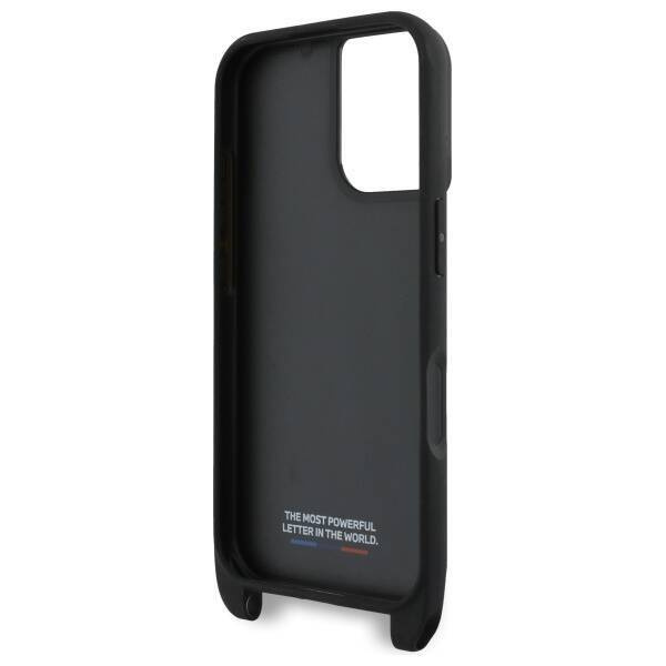 Original Case IPHONE 16 BMW Hardcase M Edition Carbon Stripe & Strap (BMHCP16S23PSCCK) black