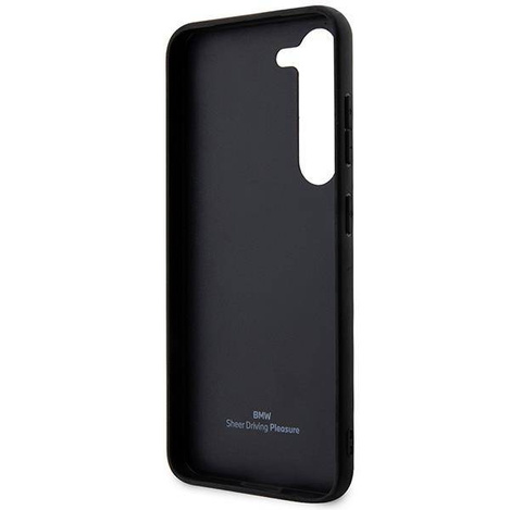 Case BMW BMHCS23M22RDPK S23+ S916 black/black hardcase Leather Textured &amp; Stripe