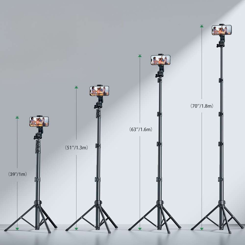 Selfie stick Ugreen LP680 ze stojakiem i pilotem Bluetooth 1.8m - czarny