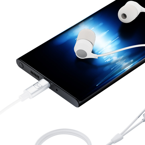 Słuchawki przewodowe USB-C 3mk Wired Headphones - białe