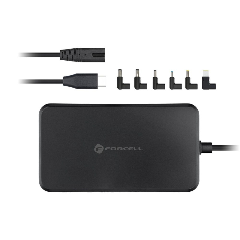 Uniwersalny zasilacz do laptopa 65W Forcell F-Energy E856 (6 końcówek) czarny