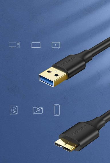 Ugreen kabel przewod USB - micro USB Typ B SuperSpeed 3.0 1m czarny (10841)