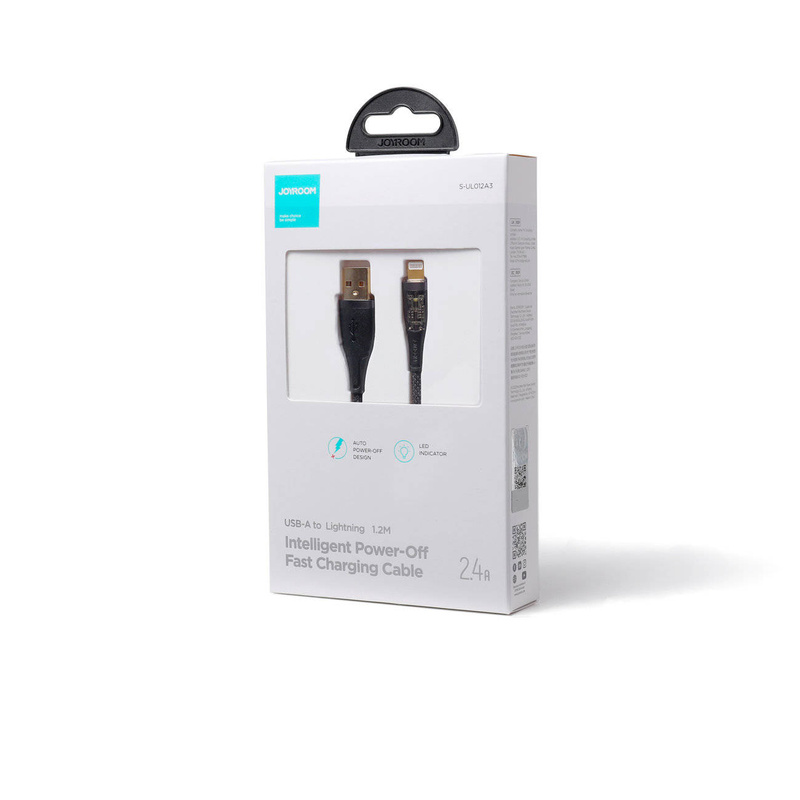 Joyroom fast charging cable with smart switch USB-C - Lightning 2.4A 1.2m black (S-UL012A3)
