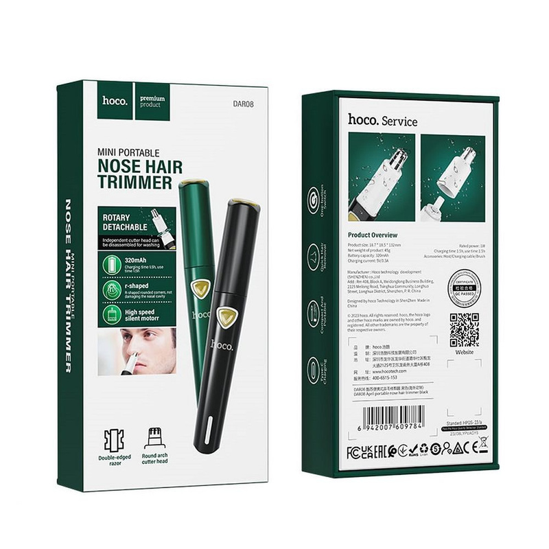 Trymer do nosa Hoco DAR08 zielony