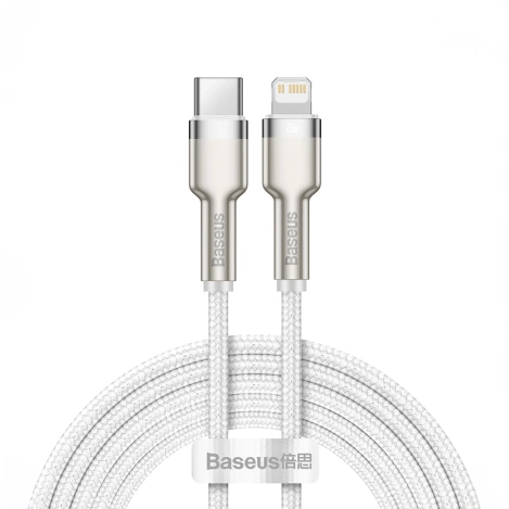 Baseus Cafule Metal Data kabel USB Typ C - Lightning 20 W Power Delivery 2 m biały (CATLJK-B02)