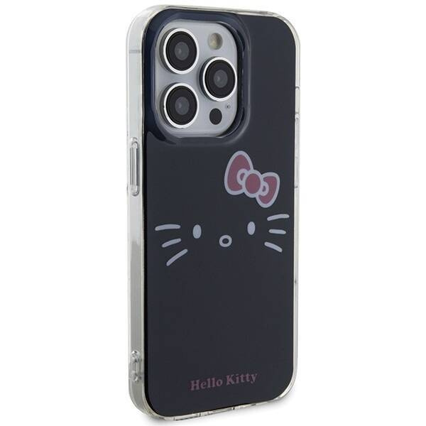 Hello Kitty IML Kitty Face Hülle für iPhone 15 Pro Max – Schwarz
