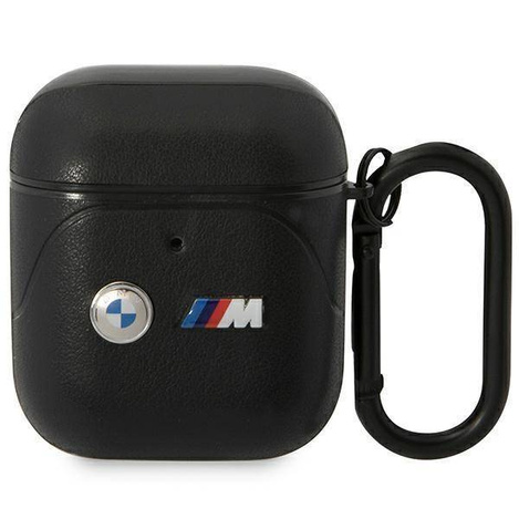 BMW BMA222PVTK AirPods 1/2 Hülle schwarz/schwarz Leder Curved Line