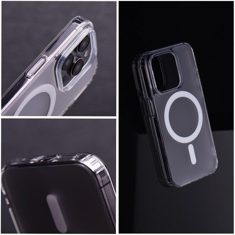 Futerał FROST MAG COVER kompatybilny z MagSafe do IPHONE 15 Pro transparentny