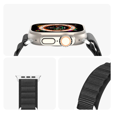 Sport-Schnallenarmband für Apple Watch Ultra 8/7/6/SE/5/4/3/2/1 (42, 44, 45, 49 mm) Dux Ducis Armband GS-Version – Schwarz