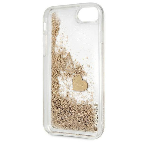 Original Handyhülle IPHONE SE 2022 / SE 2020 / 7 / 8 Guess Hardcase Glitter Charms (GUOHCI8GLHFLGO) gold