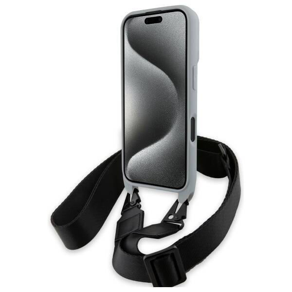 Original Case IPHONE 16 BMW Hardcase M Edition Carbon Stripe & Strap (BMHCP16S23PSCCG) gray