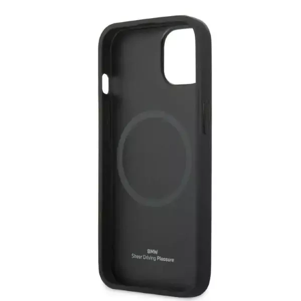 Original Case IPHONE 14 PLUS BMW Leather Stamp MagSafe (BMHMP14MSLLBK) black