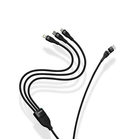 Baseus Flash Series II USB Typ C / USB Typ A Kabel - USB Typ C / Lightning / Micro USB 100 W 1,2 m blau (CASS030103)
