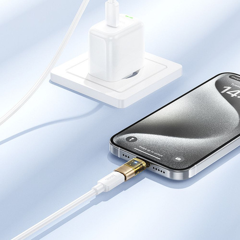 Adapter USB C do Lightning Hoco UA36D transparentny złoty