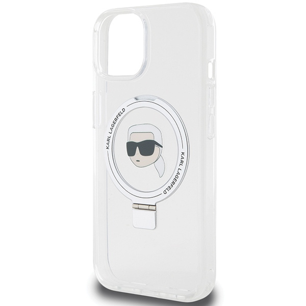 Karl Lagerfeld KLHMP15SHMRSKHH iPhone 15 6.1&quot; white/white hardcase Ring Stand Karl Head MagSafe