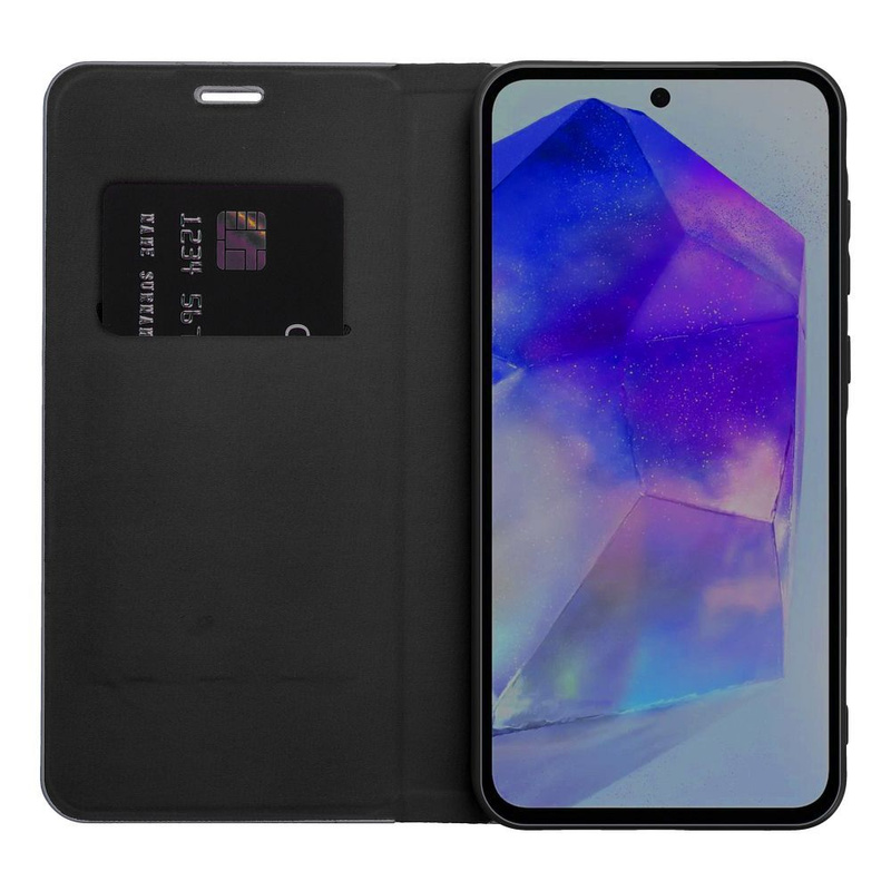 Kabura LUNA Book Carbon do SAMSUNG A10 czarny
