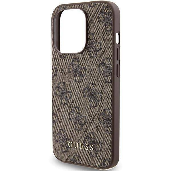 Guess 4G Metal Gold Logo case for iPhone 15 Pro - brown