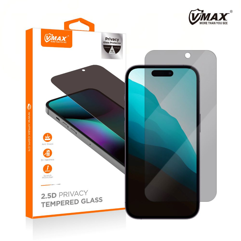 Vmax szkło hartowane 0.33mm 2,5D high clear privacy glass do iPhone 14 6,1&quot;