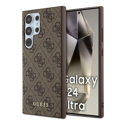 Guess GUHCS24LG4GFBR S24 Ultra S928 brązowy/brown hardcase 4G Metal Gold Logo