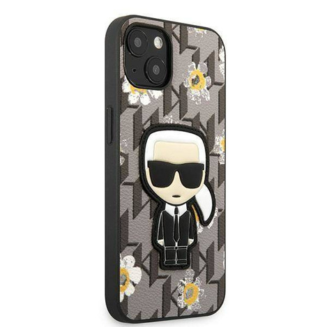 Oryginalne Etui IPHONE 13 Karl Lagerfeld Flower Ikonik Karl (KLHCP13MPMNFIK1) szare