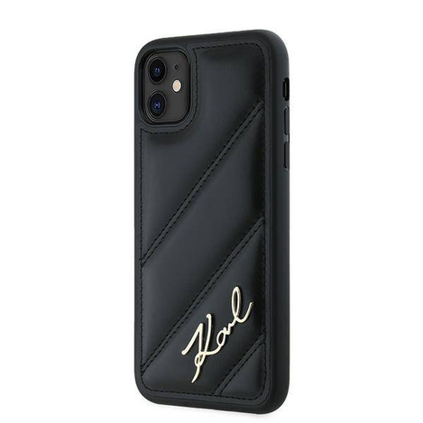 Karl Lagerfeld KLHCN61PQDSMGK iPhone 11 / Xr 6.1" czarny/black hardcase Diagonal Quilted Script
