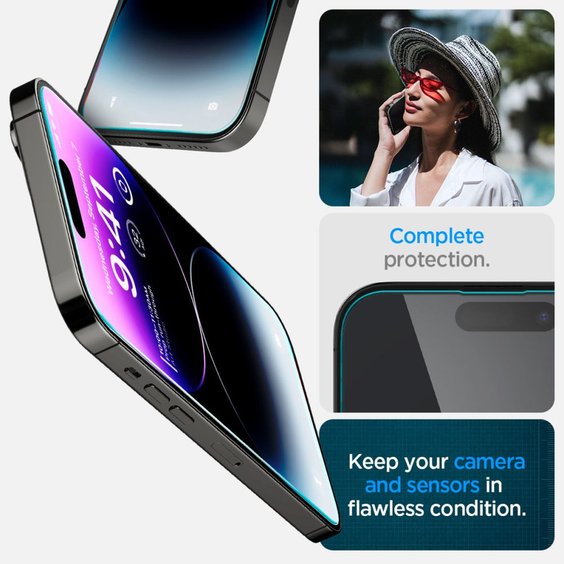 SZKŁO HARTOWANE SPIGEN GLAS.TR ”EZ FIT” 2-PACK IPHONE 14 PRO CLEAR