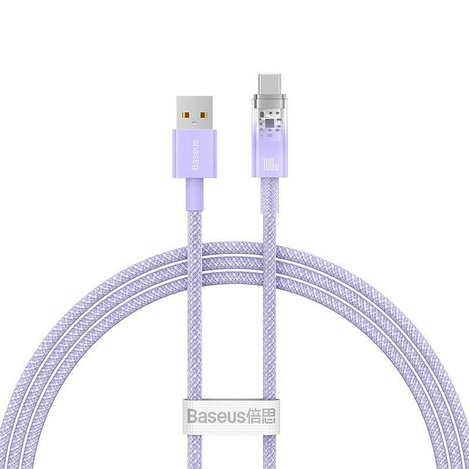 BASEUS kabel USB A do Typ C PD 100W Explorer CATS010405 1 m fioletowy
