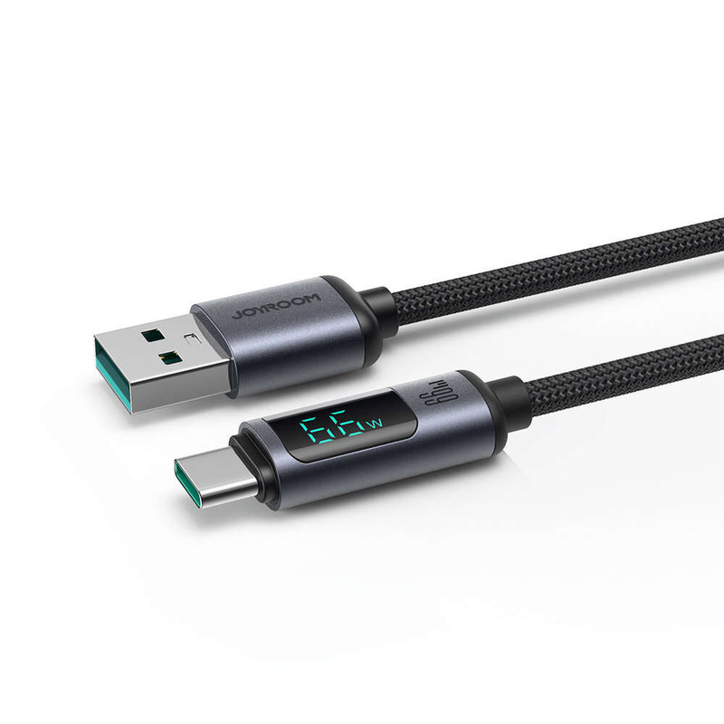 USB C - USB A Kabel 66W 1,2m mit LED-Anzeige Joyroom S-AC066A16 - Schwarz