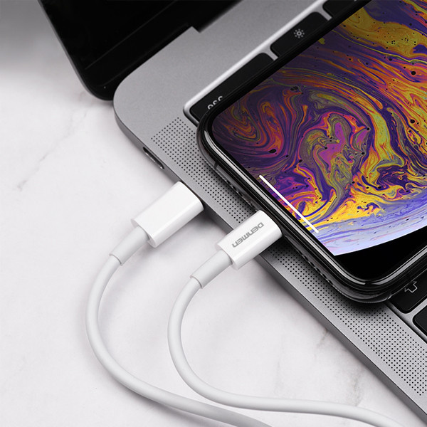 KABEL USB TYP-C DO TYP-C PD USB-C 3,6A DENMEN BIAŁY 2M D65 100W