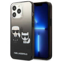 Karl Lagerfeld KLHCP13LTGKCK iPhone 13 Pro / 13 6,1&quot; Hardcase schwarz / schwarz Gradient Ikonik Karl &amp; Choupette