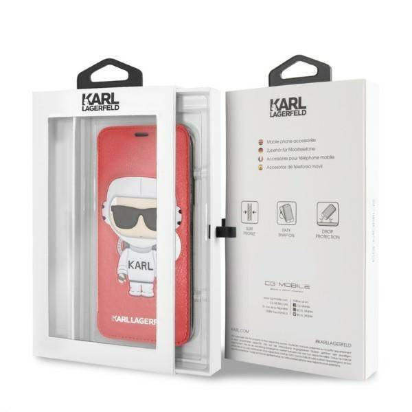 Oryginalne Etui IPHONE X / XS Karl Lagerfeld Hardcase Karl Space Cosmonaut czerwone