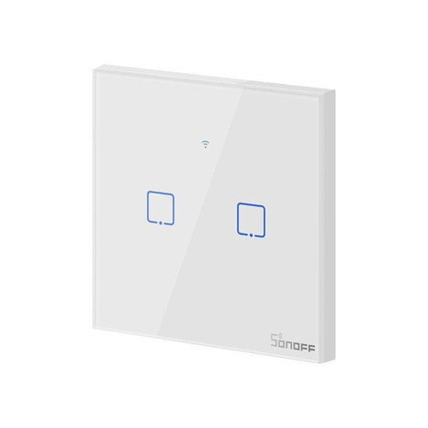 Sonoff T0EU2C-TX two-channel touch Wi-Fi wireless wall smart switches white (IM190314010)