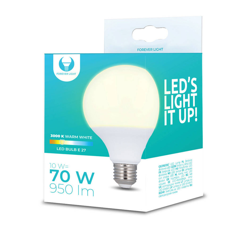 Żarówka LED E27 G95 10W 230V 3000K 950lm Forever Light