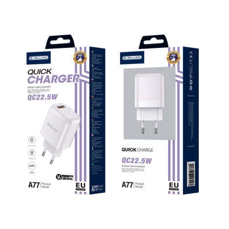 JELLICO ładowarka sieciowa A77 22,5W 1xUSB QC3.0 + kabel Micro USB Biały