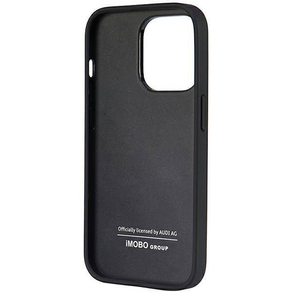 Audi Kunstleder iPhone 14 Pro 6,1&quot; schwarz/schwarz Hardcase AU-TPUPPCIP14P-TT/D1-BK